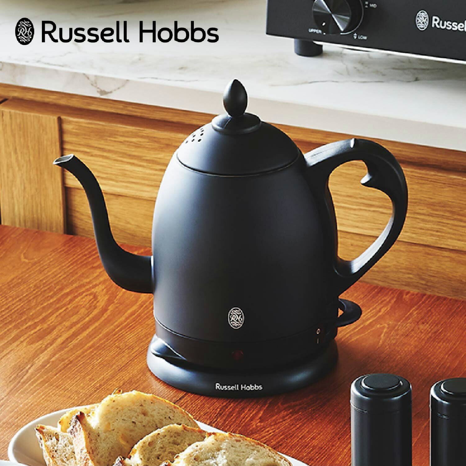 ラッセルホブス 7300JP Russell Hobbs 7408JP-88 ラッセルホブス 電気ケトル カフェケトル 湯沸かし器 0.8L 保温 コーヒー マット ブラック 軽量 一人暮らし キッチン 家電