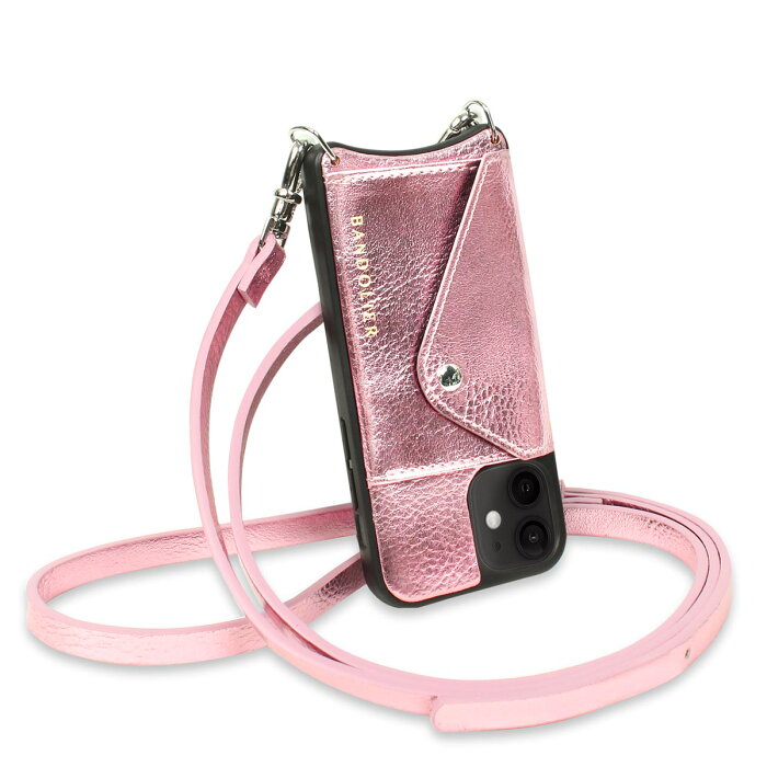 BANDOLIER EMMA METALLIC PINK バンドリヤー iPhone 12 mini ケース スマホケース 携帯 ショルダー アイフォン エマ メタリックピンク メンズ レディース ピンク 10EMM