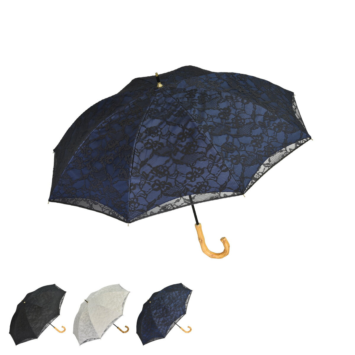 グラスファイバー 【最大1000円OFFクーポン配布中】 日傘 長傘 軽量 ジェニュイン アンブレラ ワークス GENUINE UMBRELLA WORKS レディース 99％UVカット 晴雨兼用 47cm 8本骨 グラスファイバー骨 桜骨 雨傘 遮熱 耐風 雨具 紫外線対策 ブラック オフ ホワイト ネイビー 黒 921S 母の日