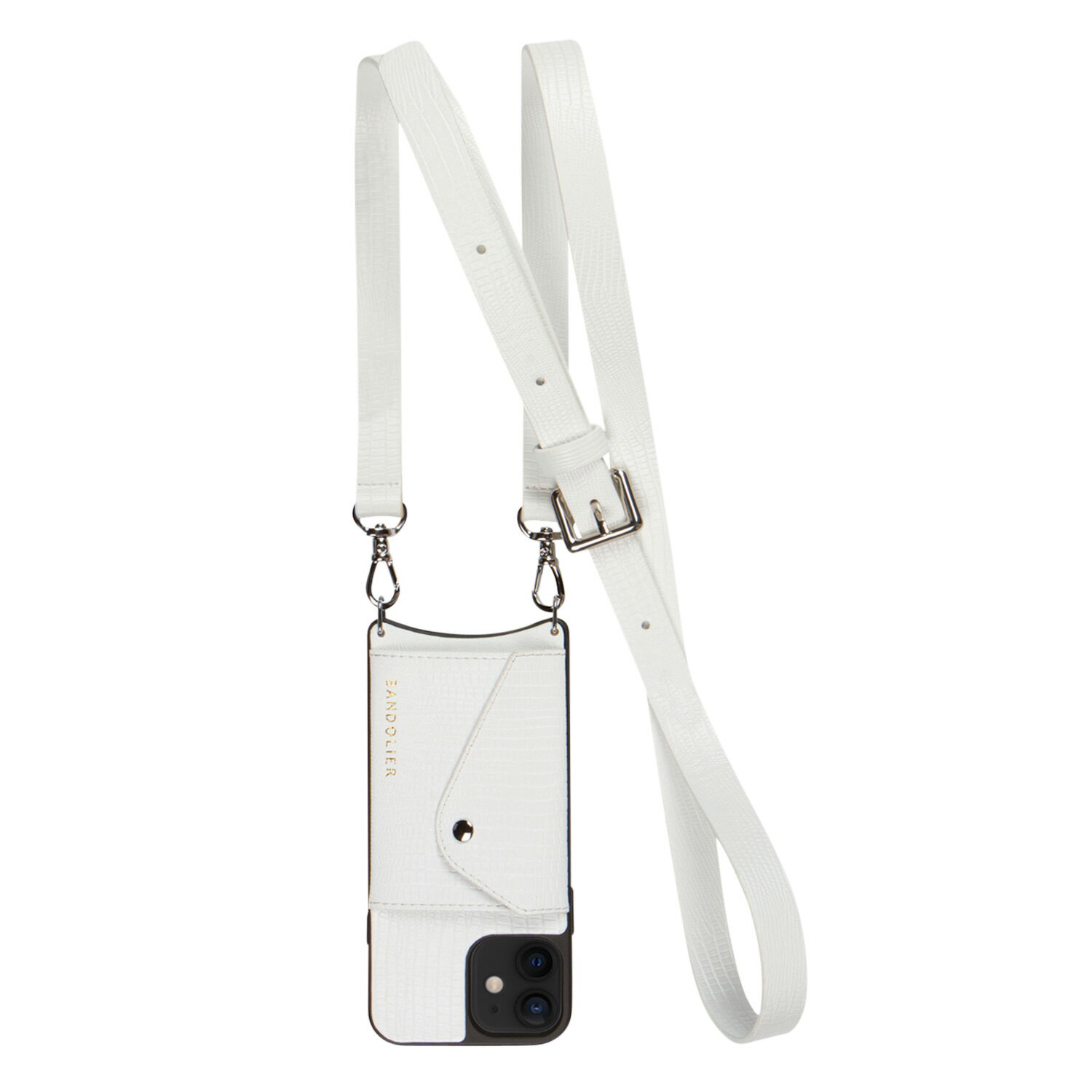 BANDOLIER HAILEY SIDE SLOT LIZARD WHITE バンドリヤー iPhone 12 mini ケース スマホケース 携帯 ショルダー アイフォン ヘイリー サイド スロット リザード ホワイト メンズ レディース 白 10JUSWHSV