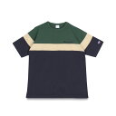 【最大1000円OFFクーポン配布中】 Champion PANEL T-SHIRT チャンピオン Tシャツ 半袖 メンズ レディース ブラック ベージュ ダーク グリーン 黒 C3-T337