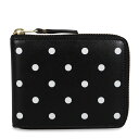 【最大1000円OFFクーポン配布中】 COMME des GARCONS POLKA DOTS PRINTED コムデギャルソン 二つ折り財布 メンズ レディース ラウンドファスナー ブラック 黒 SA7100PD