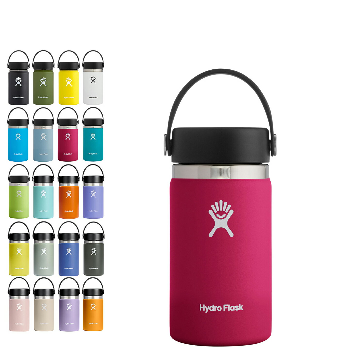 ハイドロフラスク マグボトル ハイドロフラスク Hydro Flask 12oz ハイドレーション ワイドマウス 354ml ステンレスボトル マグボトル 水筒 魔法瓶 メンズ レディース HYDRATION WIDEMOUSE ブラック 黒 5089021 アウトドア 母の日