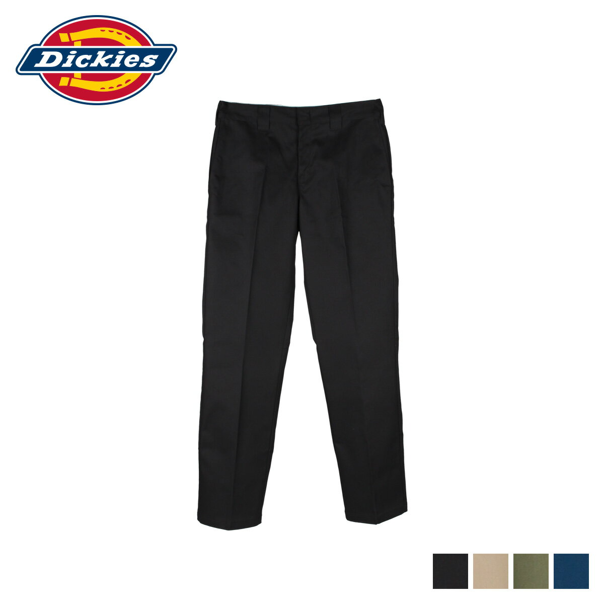 商品説明 【アメリカでは作業着の大定番として親しまれている丈夫な男のワークウェア Dickies】 ディッキーズから伝統の874ワークパンツを日本人の体型に合うようアレンジした「WD874F」が登場しました。股上が浅いローライズになり、シルエットも若干細くシャープなストレートパンツです。前開きはホック仕様で、作業時に車体などを傷つけないというワークウェアとしての機能性も継承しております。ベージュを始め、定番カラーを入荷しましたので、コーディネートしやすい商品です。 ブランド名 / 商品名 Dickies ディッキーズ / TWILL WD874 PANTS DK006895 カラー ブラック：DICKIES BLACK(CC2) ベージュ：DESERT SAND(CH1) カーキ：THYME(A49) ブルー：STORM BLUE(A78) 素材 / 仕様 ポリエステル 65% コットン 35% 生産国 CHINA サイズ 28：ウエスト：39cm×股上：27cm×股下：83cm×ワタリ：26cm×裾幅：20.5cm 30：ウエスト：42cm×股上：29cm×股下：86cm×ワタリ：30cm×裾幅：21cm 32：ウエスト：44cm×股上：30cm×股下：87cm×ワタリ：30cm×裾幅：22cm 34：ウエスト：47cm×股上：31cm×股下：87cm×ワタリ：33cm×裾幅：23cm 36：ウエスト：49cm×股上：33cm×股下：87cm×ワタリ：34cm×裾幅：23.5cm ご購入前に必ずお読みください サイズについて 平置きして採寸したサイズになります。商品によっては若干の誤差が生じてしまう場合がございます。また、商品やブランド等によりサイズが異なります。（単位はcmになります。） カラーについて 個体ごとに若干の誤差がある場合がございます。商品の画像は、できるだけ商品に近いカラーにて、掲載をしております。 お客様のモニターの設定により、色味に違いが発生してしまう場合もございます。 あらかじめご了承ください。