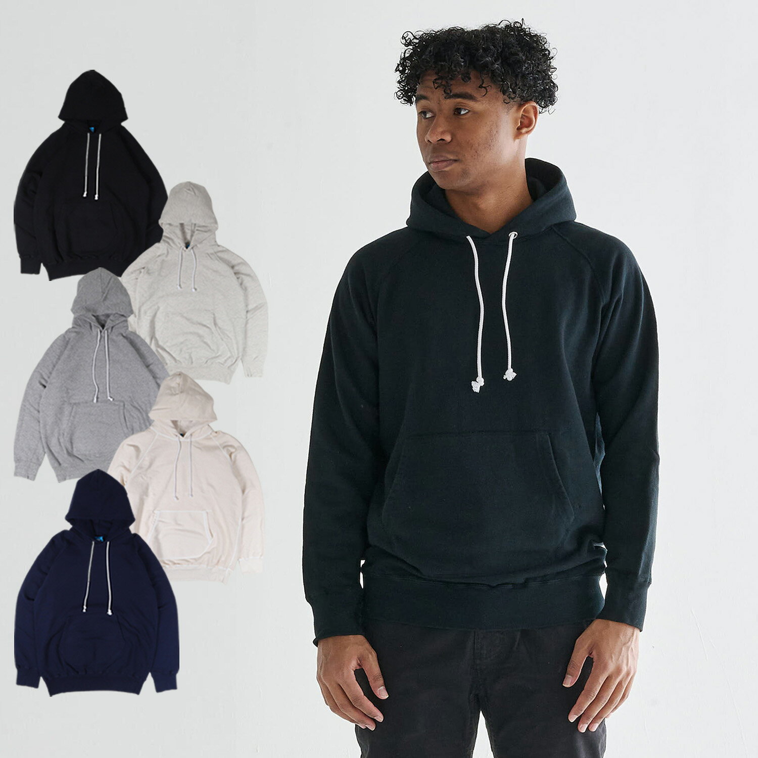 Good On RAGLAN PULLOVER HOOD SWEAT グッドオン パーカー スウエット ラグラン プルオーバー メンズ レディース ブラック ホ...