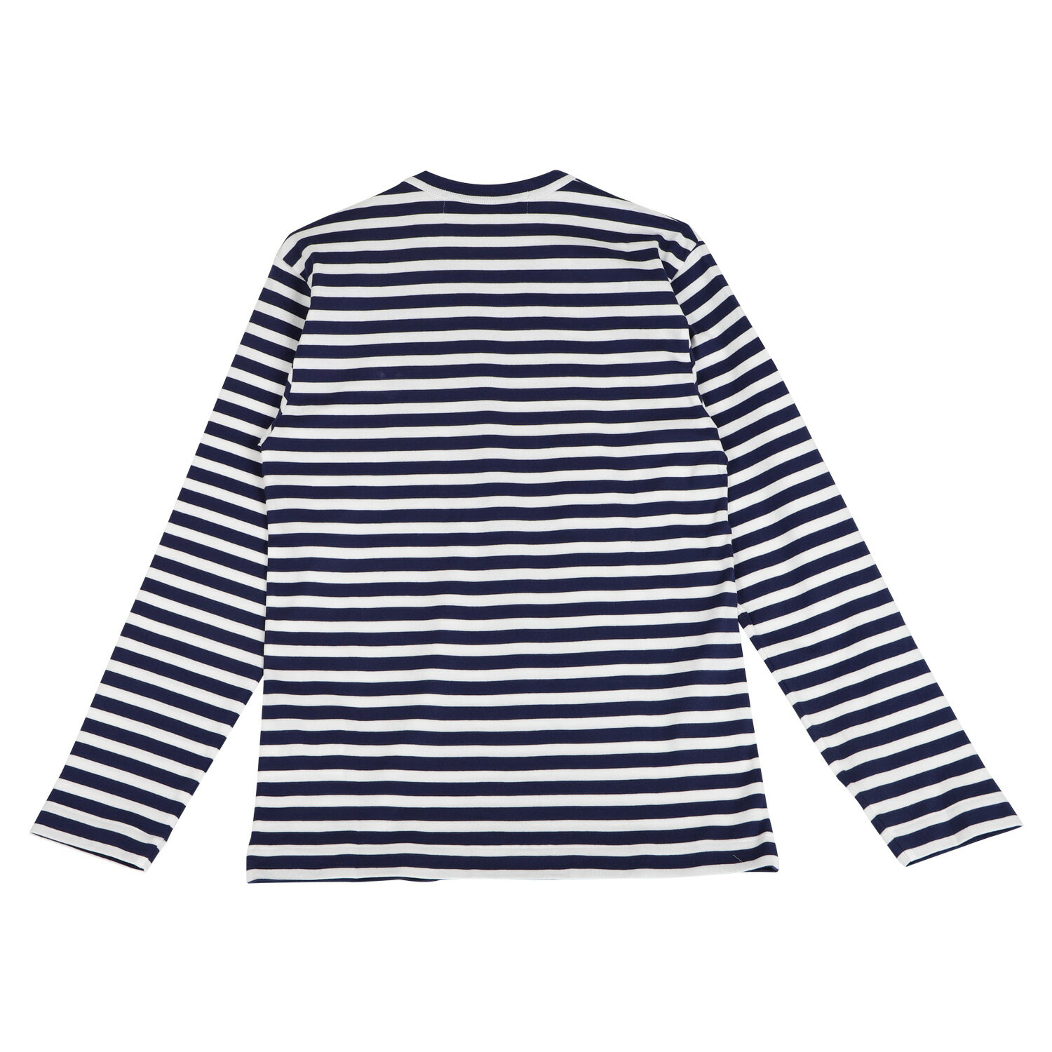 PLAY COMME des GARCONS RED HEART PLAY STRIPED T-SHIRT プレイ コムデギャルソン Tシャツ 長袖 カットソー メンズ ロンT ボーダー レッドハート ロゴ ネイビー T010