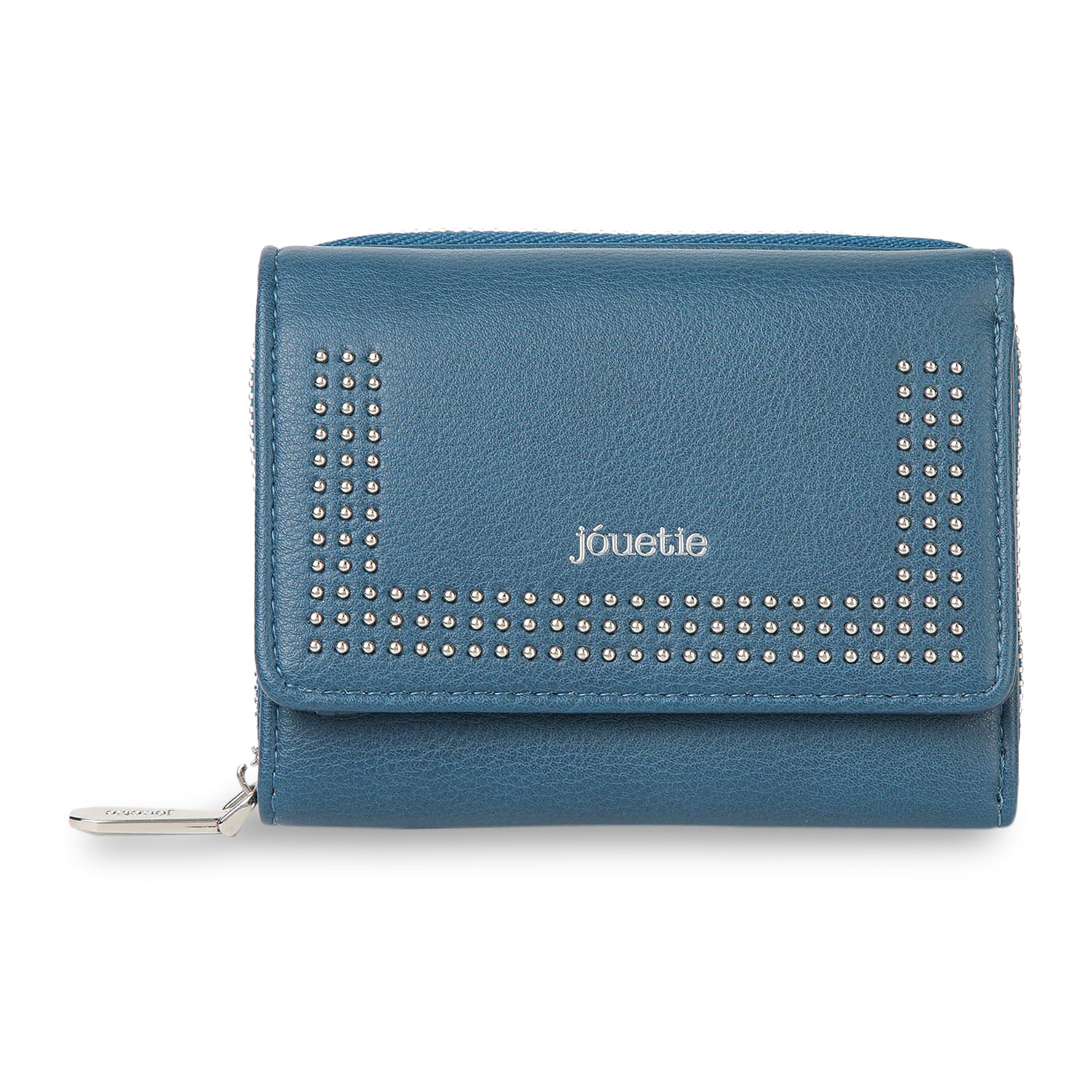 jouetie MICRO STUDS MIDDLE WALLET ジュエティ 財布 三つ折り レディース ラウンドファスナー ブラック アイボリー ネイビー カーキ ブラウン キャメル ワイン ダーク グリーン パープル ピンク シルバー ゴールド 黒 JUT-80860W