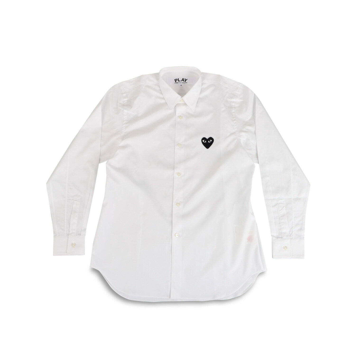 PLAY COMME des GARCONS BLACK HEART PLAY SHIRT プレイ コムデギャルソン シャツ 長袖 メンズ ブラックハート ロゴ ブラック ホワイト 黒 白 B004