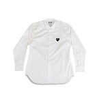 【最大1000円OFFクーポン配布中】 PLAY COMME des GARCONS BLACK HEART PLAY SHIRT プレイ コムデギャルソン シャツ 長袖 メンズ ブラックハート ロゴ ブラック ホワイト 黒 白 B004