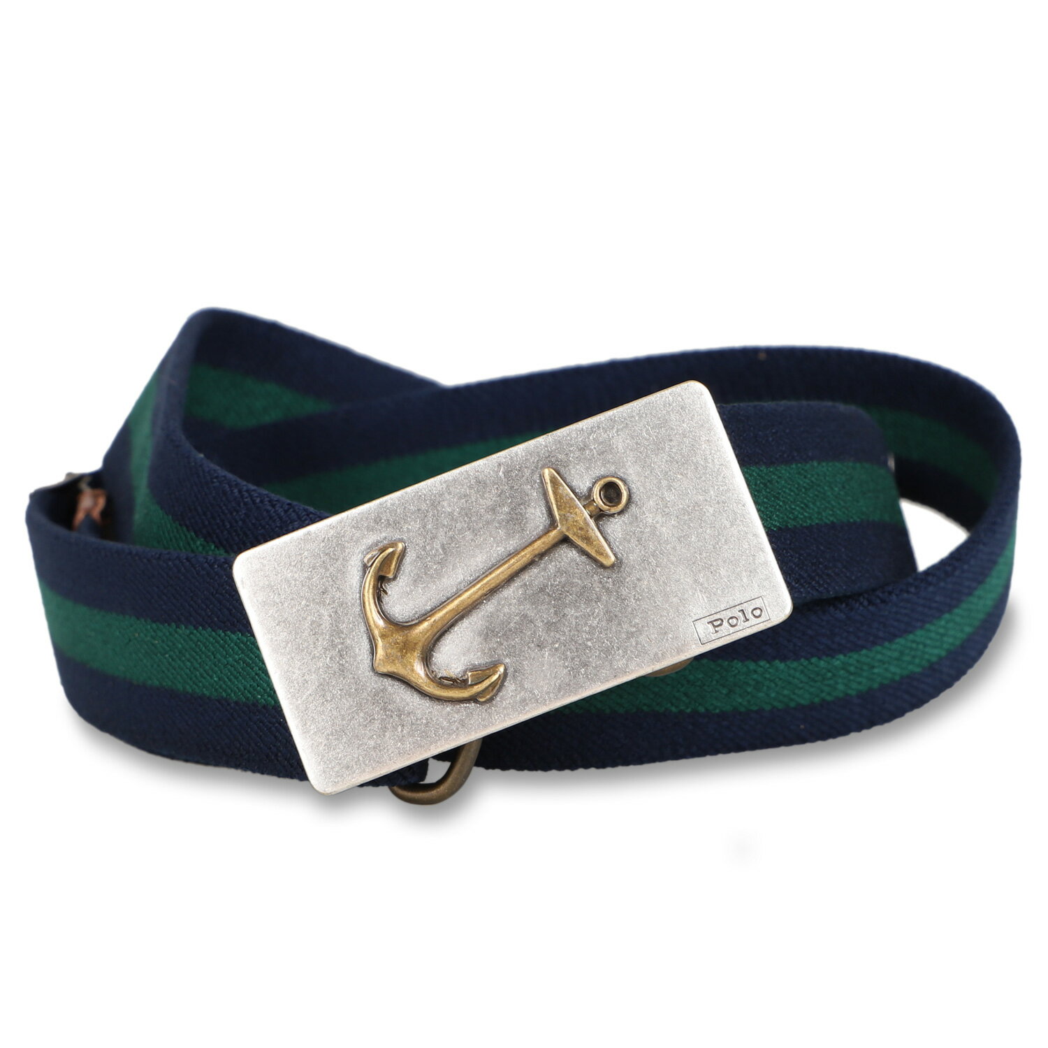 ラルフローレン ベルト（メンズ） POLO RALPH LAUREN ANCHOR-BUCKLE STRIPED BELT ポロ ラルフローレン ベルト メンズ ネイビー