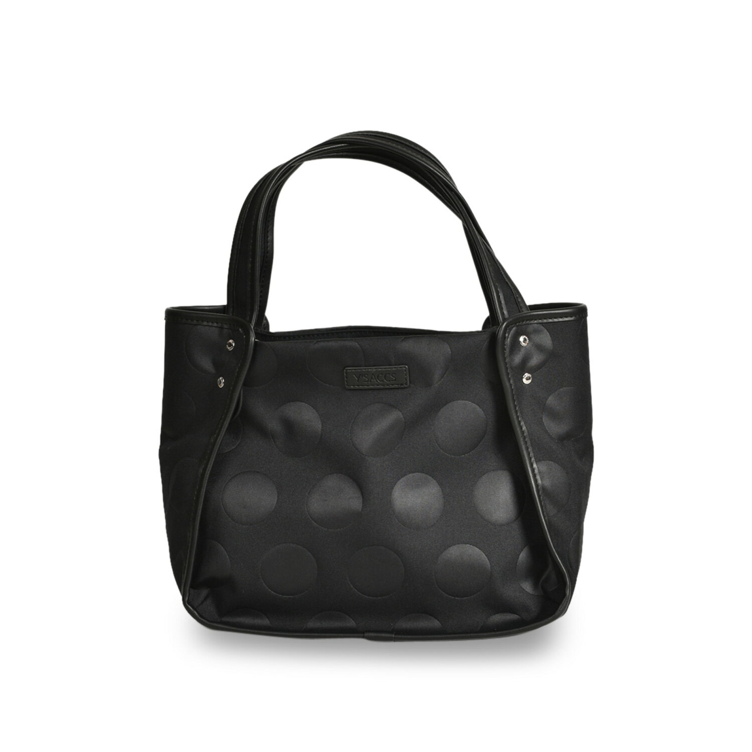 Y’SACCS HEAT EMBOSSED POLKADOT TOTE イザック トートバッグ レディース Sサイズ ファスナー付き ブラック グレージュ ネイビー ブルー 黒 10-003-01 母の日