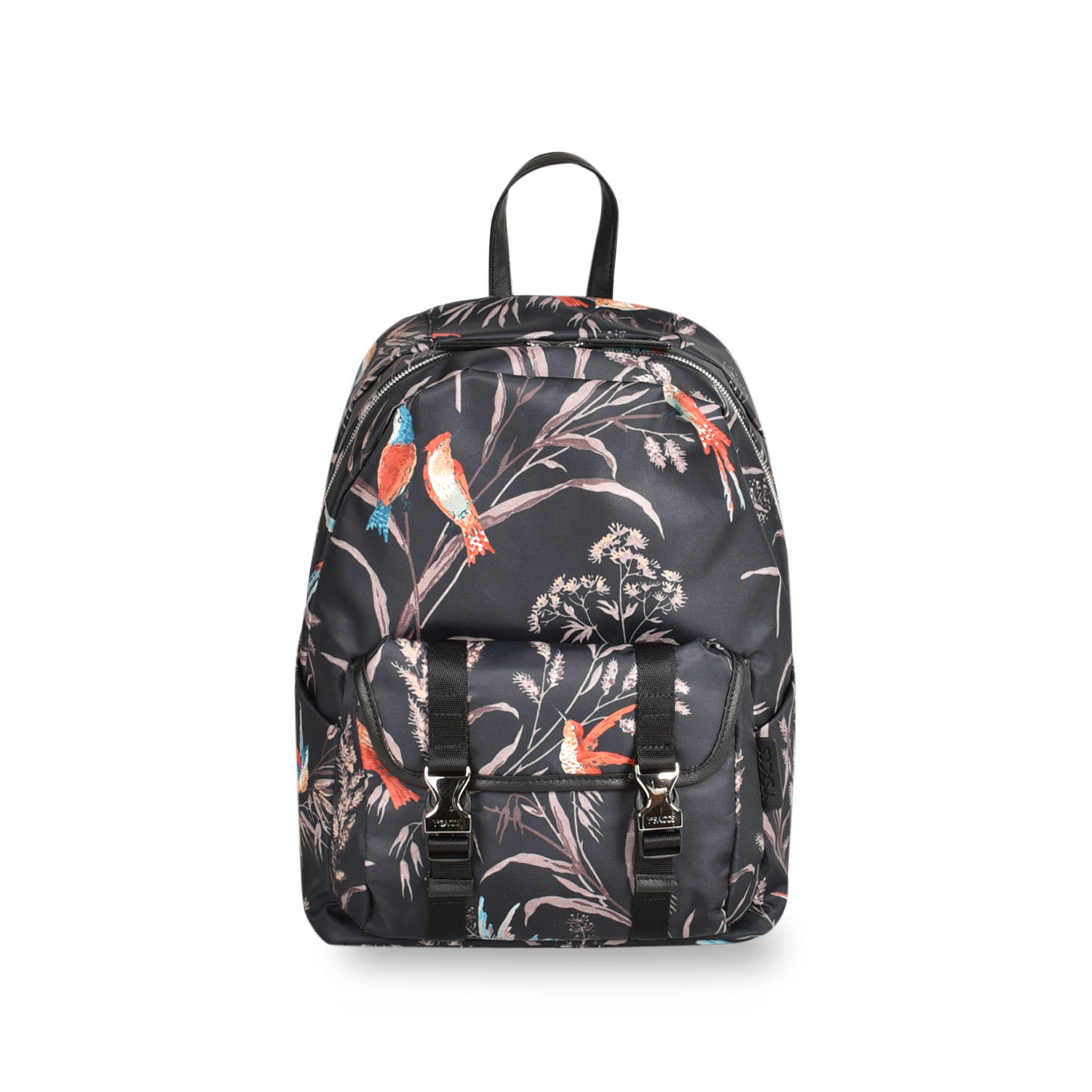 Y’SACCS BIRD PRINT DAYPACK イザック リュック バッグ バックパック レディース 通学 ブラック グレー 黒 10-004-03 母の日