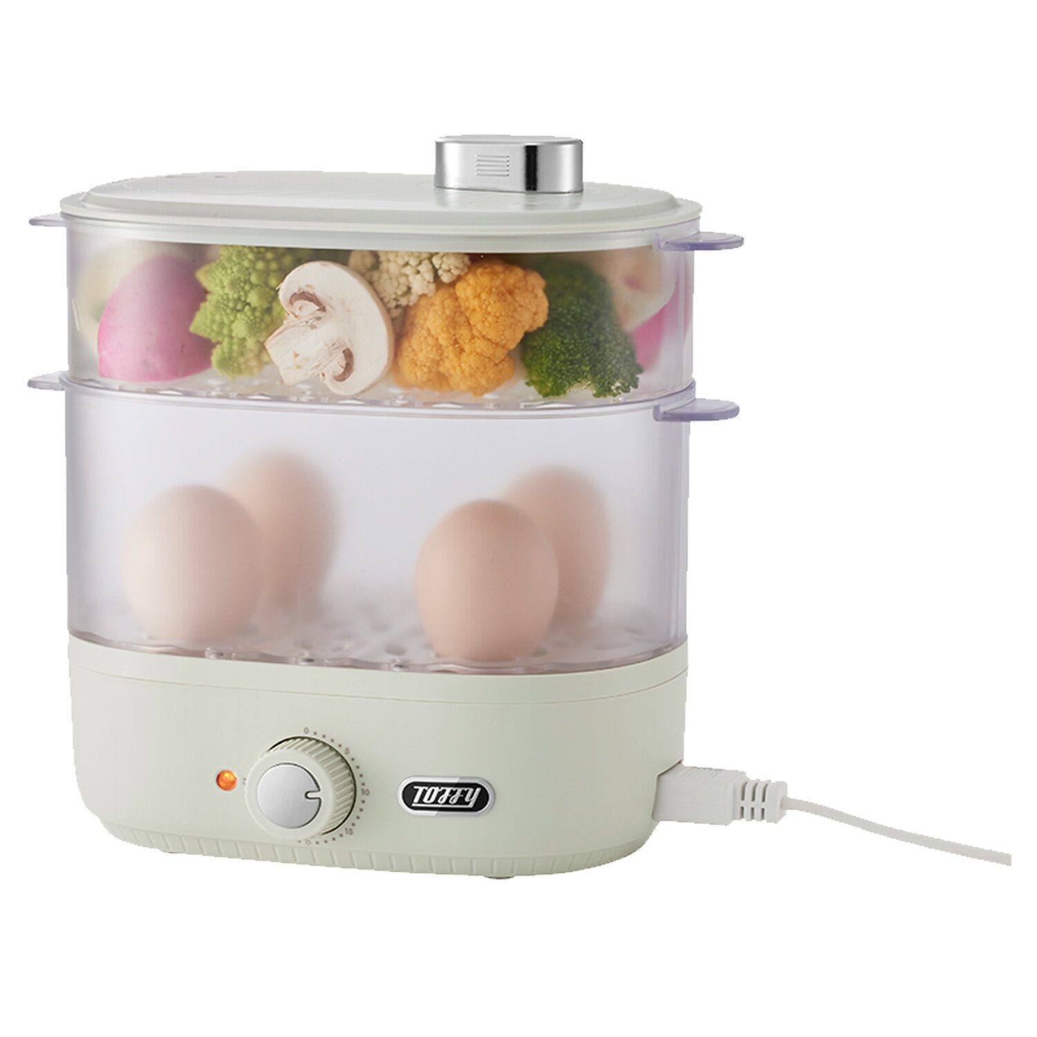 Toffy COMPACT FOOD STEAMER トフィー フードスチーマー スチームクッカー ゆで卵器 蒸し器 電気 ホワイト ブルー 白 K-FS1