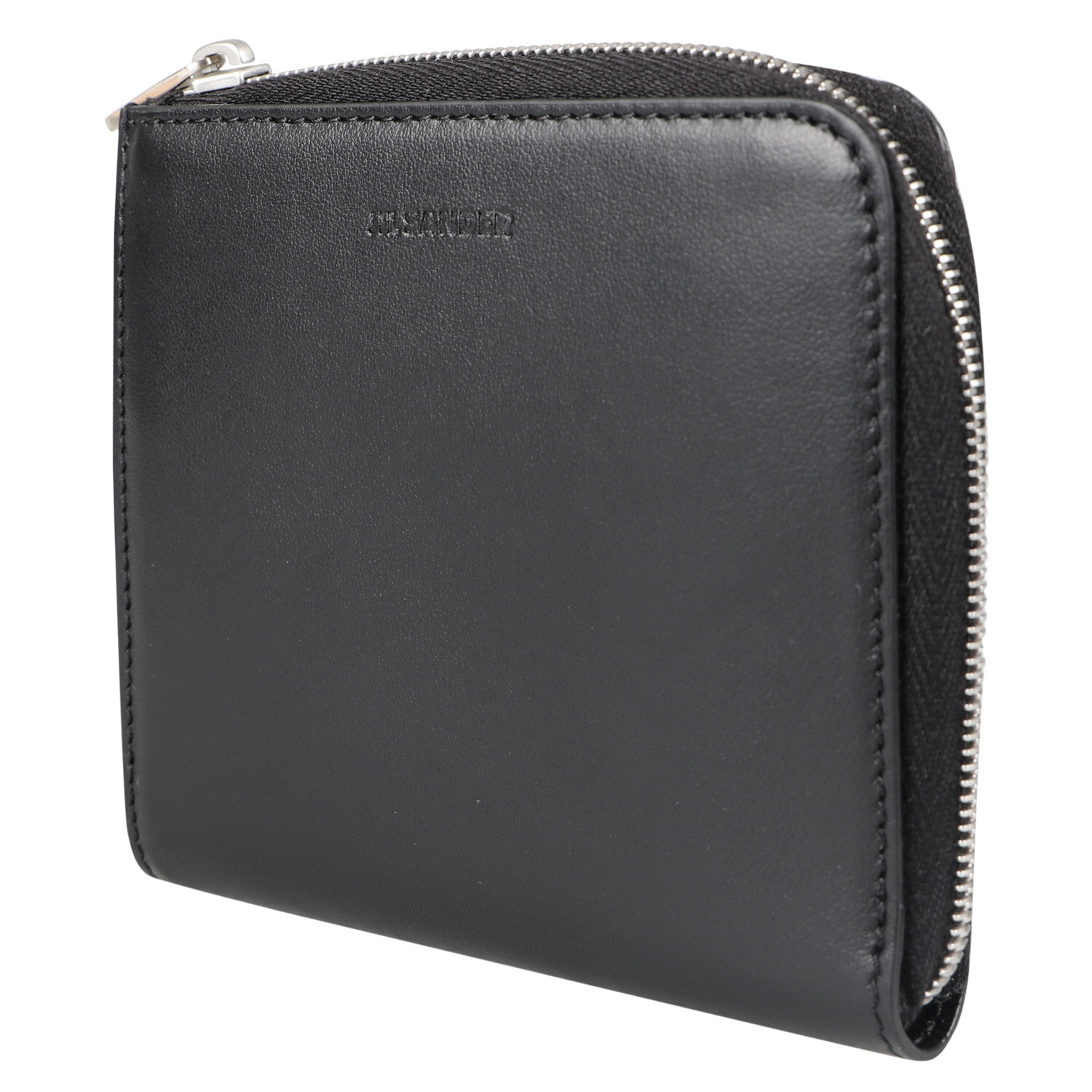 【最大1000円OFFクーポン配布中】 JIL SANDER CREDIT CARD PURSE ジルサンダー 財布 カードケース 名刺入れ 定期入れ クレジットカード パース メンズ 牛革 L字ファスナー ブラック 黒 JSMU840075 MUS00008N