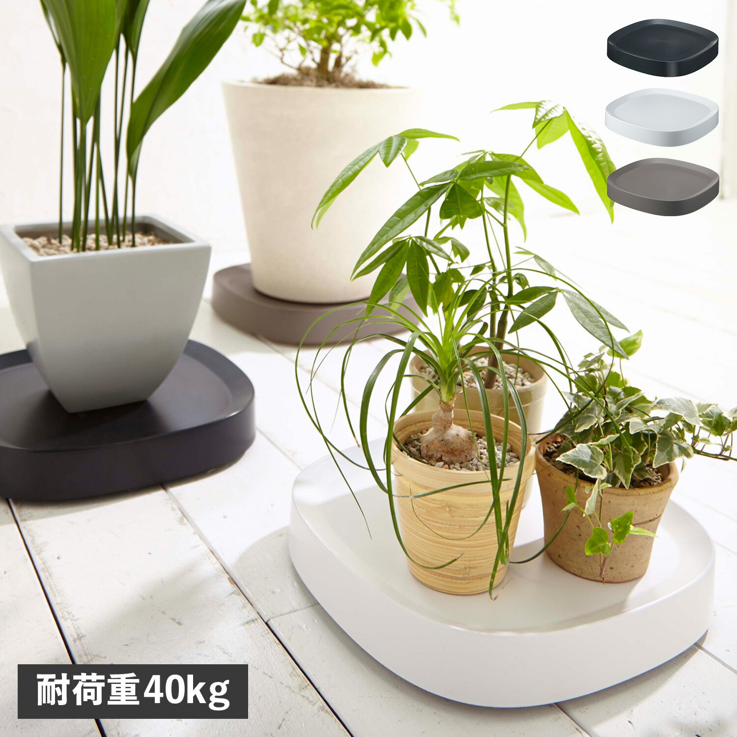 tidy PLANTABLE ティディ プランタースタンド 鉢皿 鉢台 プランタブル 屋内 キャスター付き ブラック ホワイト ブラウン 黒 白 OT-668-100