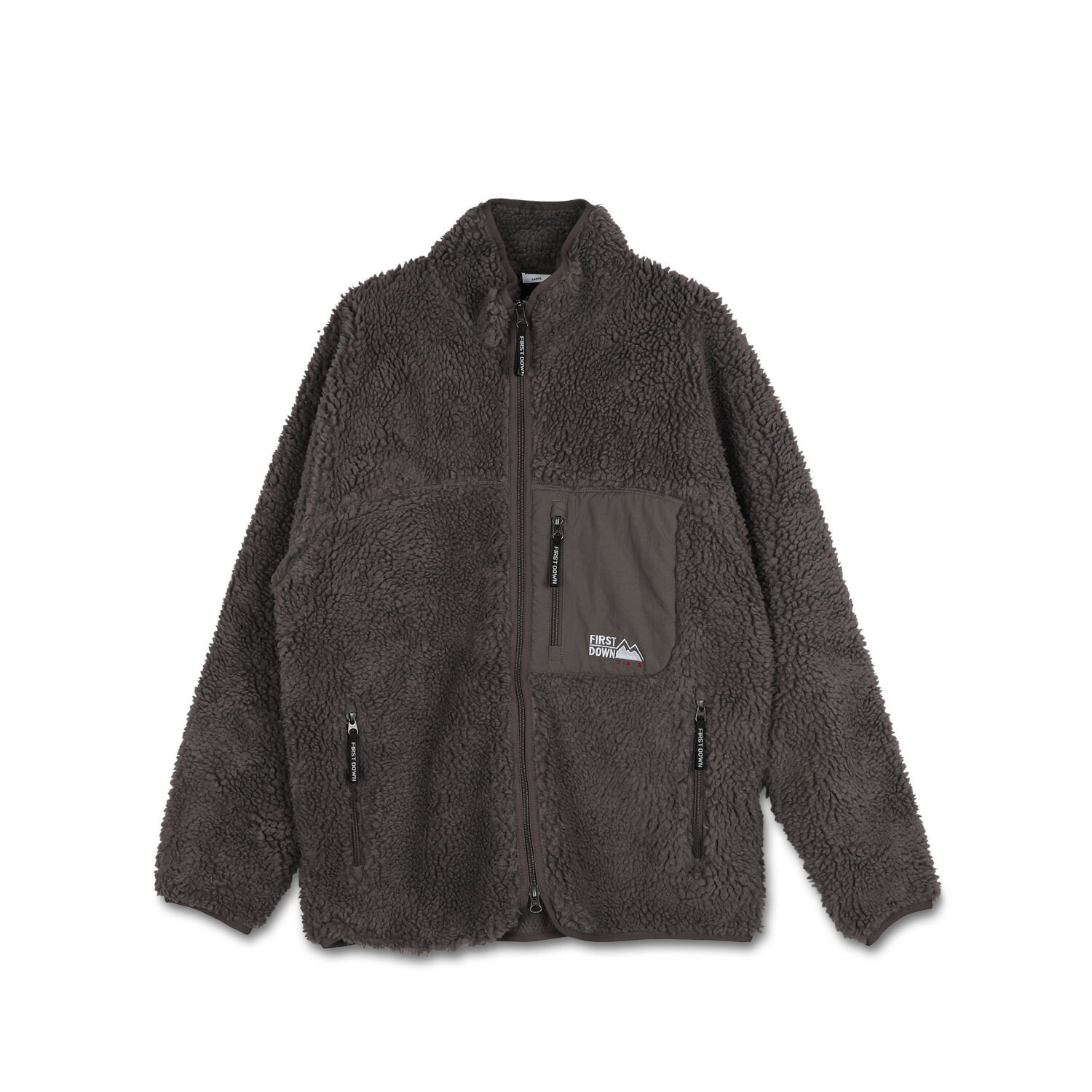 ファーストダウン ボアジャケット メンズ 【最大1000円OFFクーポン配布中】 FIRST DOWN BOA FLEECE JACKET ファーストダウン ジャケット ブルゾン ボア フリース メンズ レディース ブラック ホワイト チャコール グレー 黒 白 F342555C