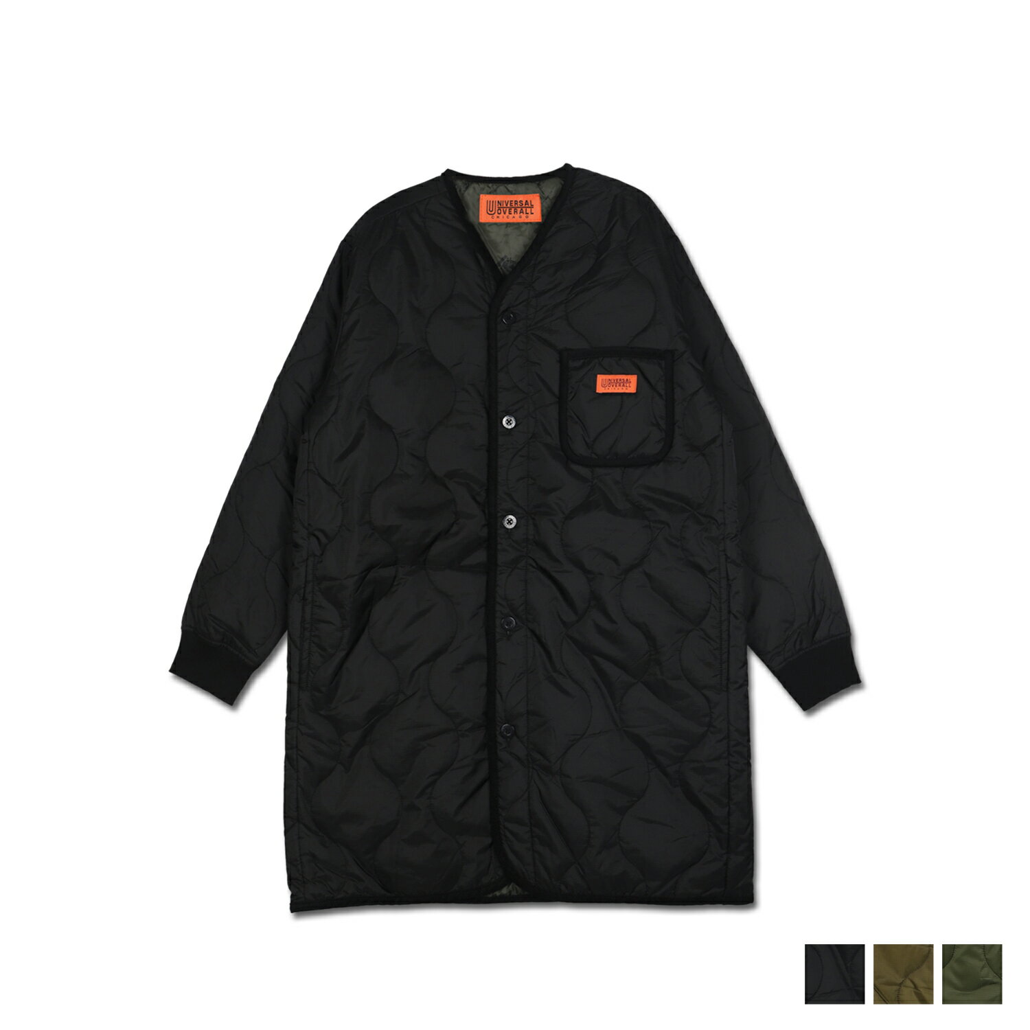 UNIVERSAL OVERALL QUILT COAT ユニバーサルオーバーオール コート ノーカラーコート キルトコート アウター メンズ ブラック カーキ 黒 U2133511