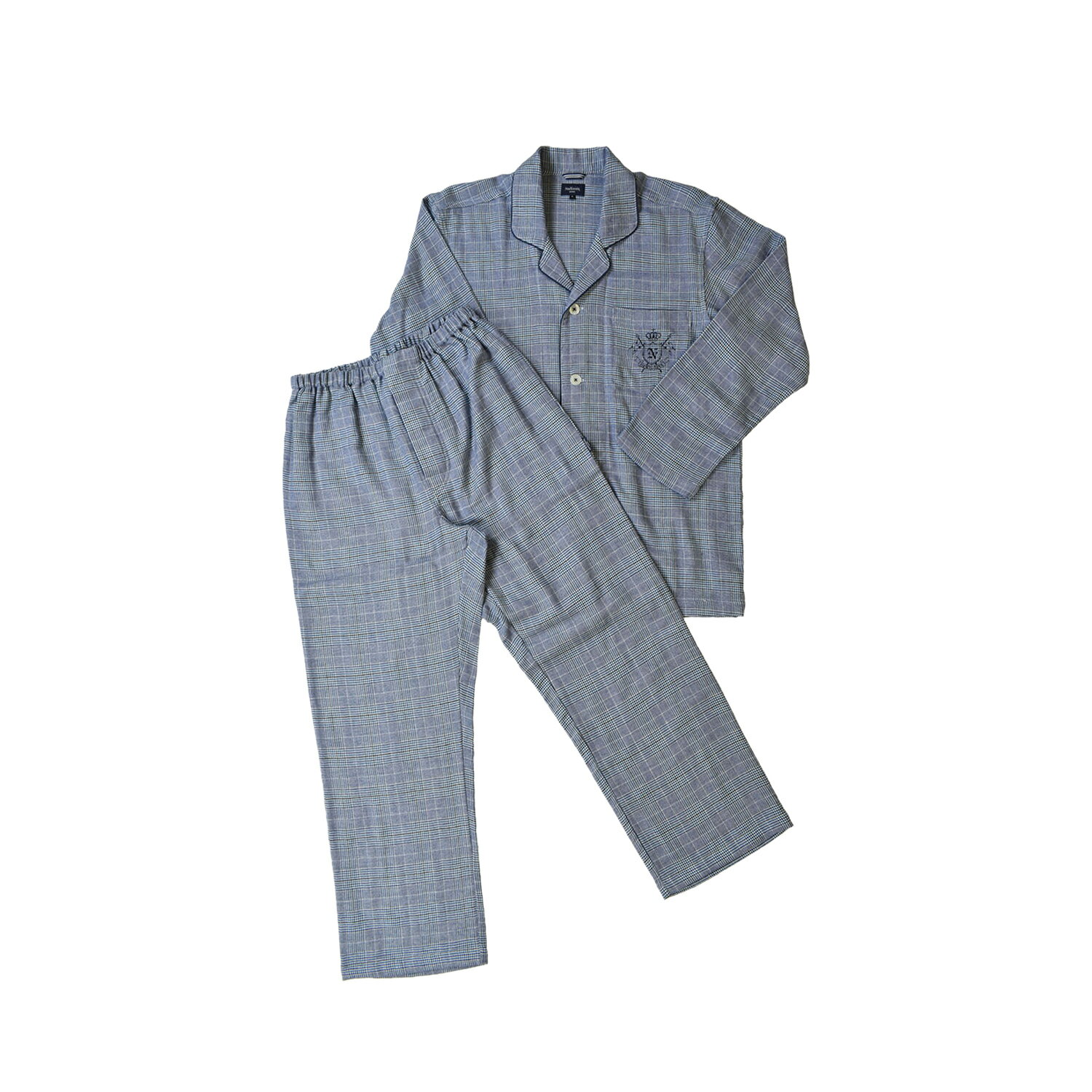 NEWYORKER HOME TAILORED PAJAMAS ニューヨーカーホーム ルームウェア 上下 メンズ パジャマ 長袖 前開き グレー レッド ブルー 0634-80