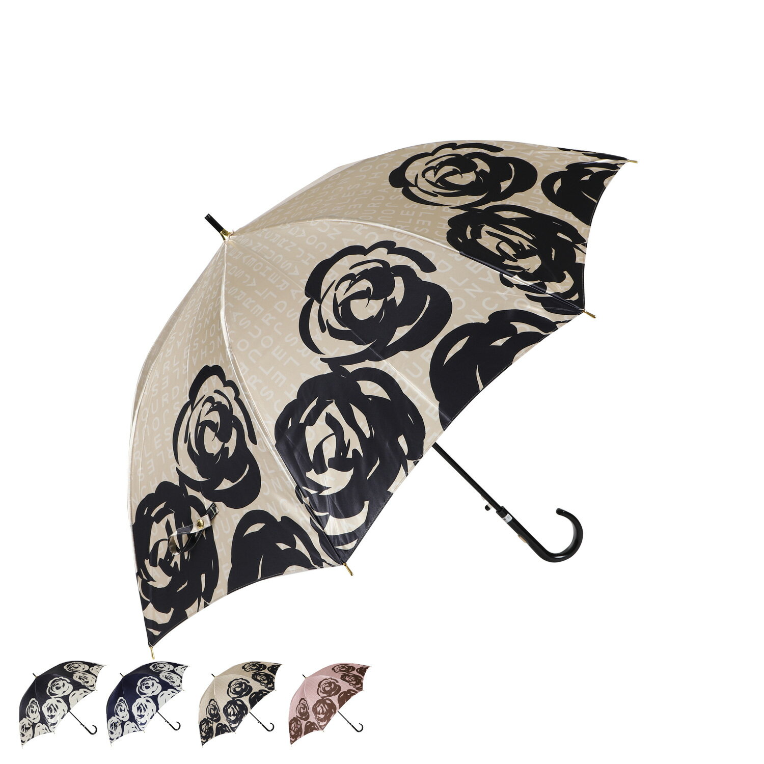 CHARLES JOURDAN LONG UMBRELLA シャルルジョルダン 雨傘 長傘 レディース 耐風 ブラック ネイビー ベージュ ピンク 黒 1CJ 11066 母の日