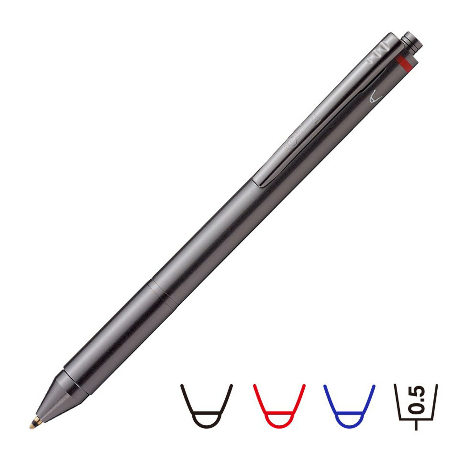 ロットリング ボールペン rOtring MULTI PEN ロットリング 多機能ペン マルチペン 4in1 シャーペン ボールペン フォーインワン 油性 0.5mm グレー 1904455