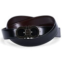 【最大1000円OFFクーポン配布中】 Salvatore Ferragamo REVERSIBLE LEATHER BELT サルヴァトーレ フェラガモ レザーベルト メンズ リバーシブル 本革 イタリア製 ビジネス ブラック ブラウン 黒 679535 644557