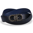 フェラガモ ベルト（メンズ） 【最大1000円OFFクーポン配布中】 Salvatore Ferragamo REVERSIBLE LEATHER BELT サルヴァトーレ フェラガモ レザーベルト メンズ リバーシブル 本革 イタリア製 ビジネス ブラック ブルー 黒 679535 714462