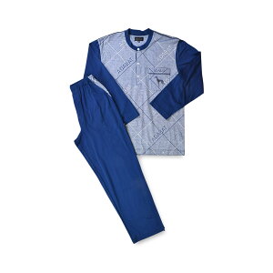 【最大1000円OFFクーポン配布中】 adabat KNIT PAJAMAS アダバット ルームウェア 部屋着 パジャマ セットアップ ナイトウェア 長袖 メンズ ニット グレー ブルー 0211-95