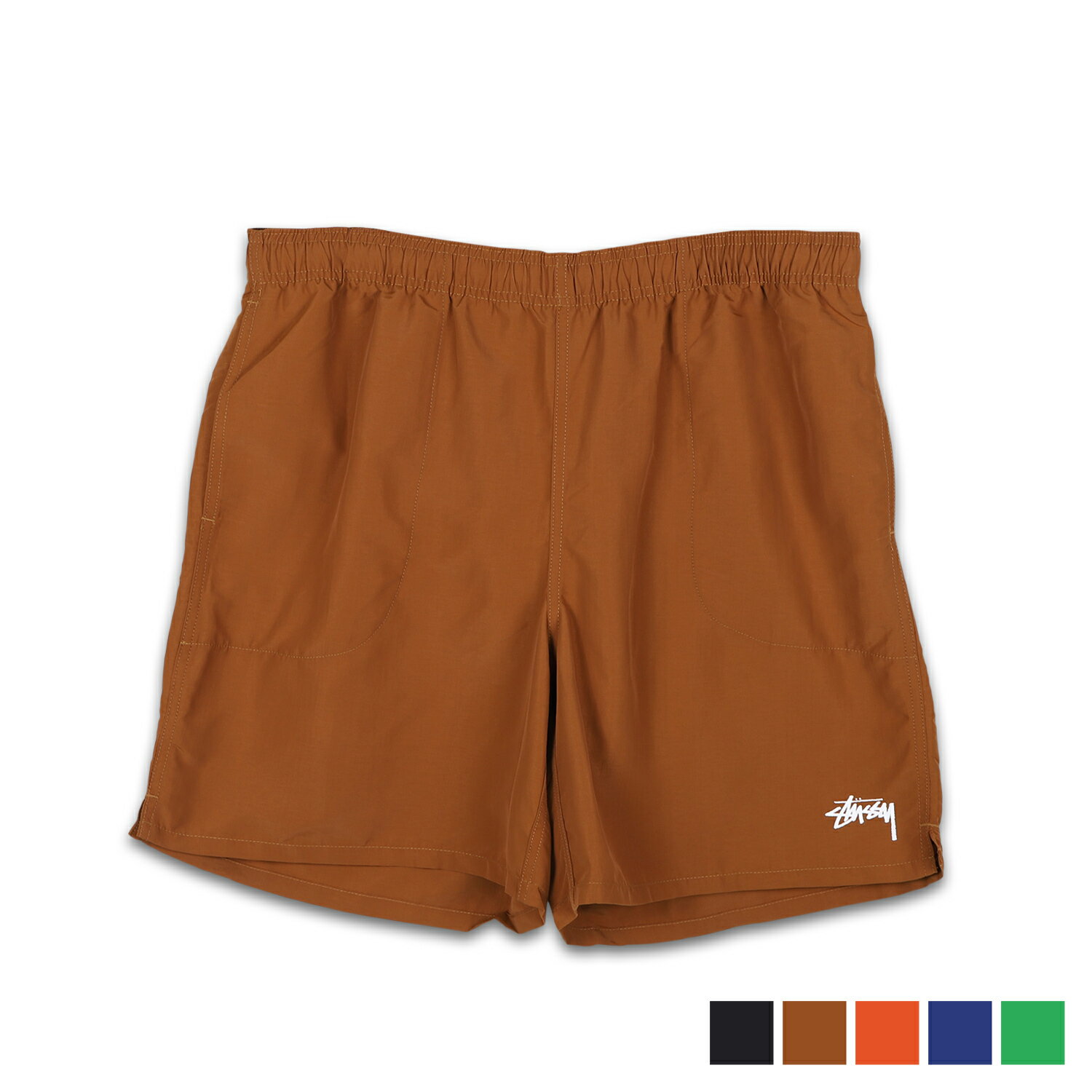 【最大1000円OFFクーポン配布中】 STUSSY STOCK WATER SHORT ステューシー ショート パンツ ハーフパンツ メンズ 水陸両用 撥水 大きいサイズ ブラック ブラウン レッド ブルー グリーン 黒 113155