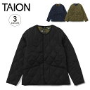 タイオン ダウンジャケット メンズ 【最大1000円OFFクーポン配布中】 TAION MILITARY CREW NECK DOWN JACKET タイオン インナーダウン ジャケット アウター メンズ レディース ミリタリー クルーネック 防寒 ブラック ダークネイビー ダークオリーブ 黒 104B2ML-1