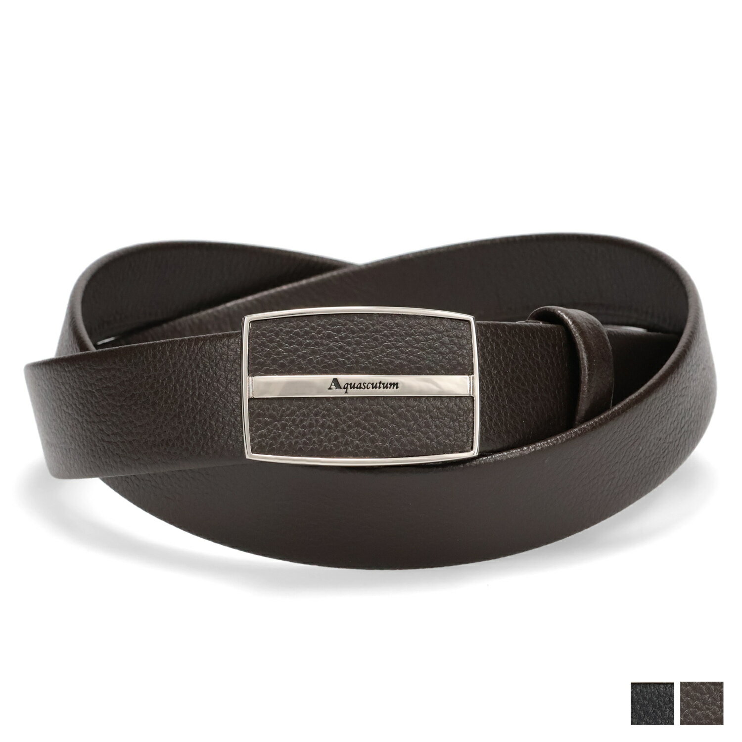 レザーベルト AQUASCUTUM LEATHER BELT アクアスキュータム ベルト レザーベルト メンズ 本革 日本製 ブラック ダーク ブラウン 黒 AQ-4080123L