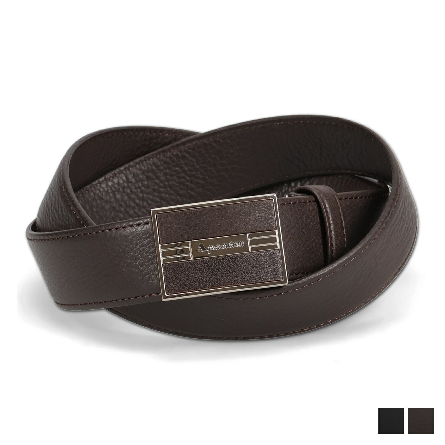 【最大1000円OFFクーポン配布中】 AQUASCUTUM LEATHER BELT アクアスキュータム ベルト レザーベルト メンズ 本革 日本製 ブラック ダーク ブラウン 黒 AQ-4100123