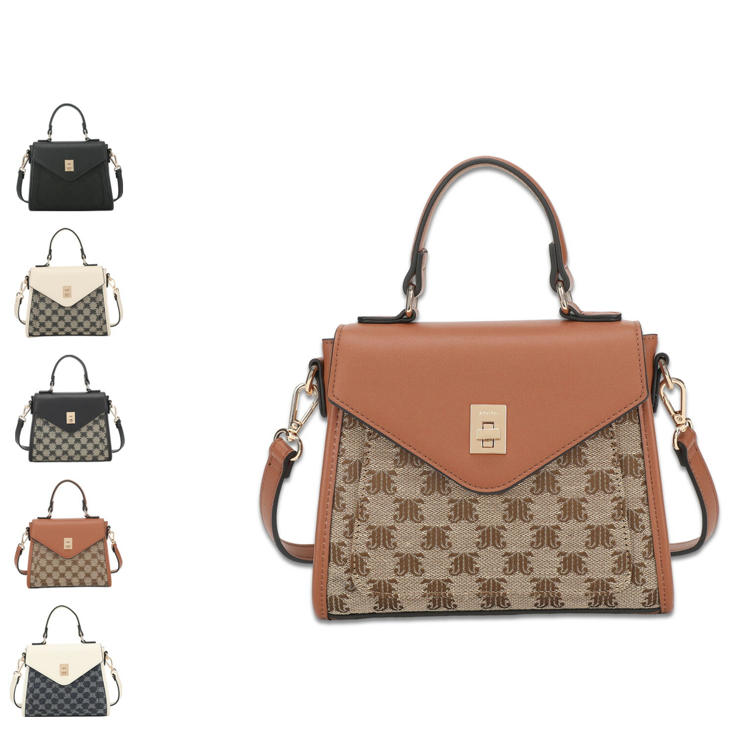 jouetie ジュエティ ハンドバッグ ショルダーバッグ JJモノグラムジャガード フラップ レディース 斜めがけ JJ MONOGRAM JACQUARD FLAP ブラウン ブルー JUT-81290B