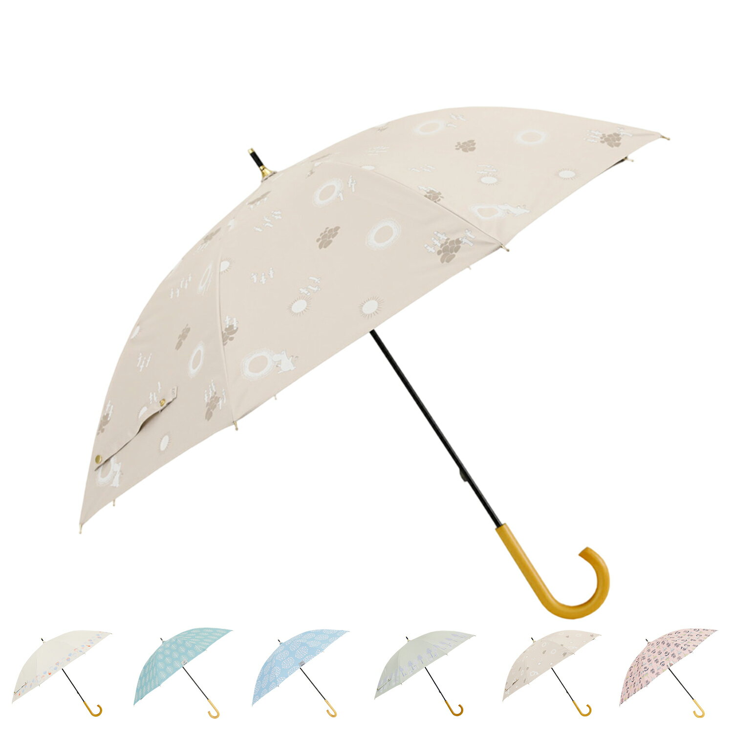 MOOMIN LONG UMBRELLA ムーミン 日傘 軽量 晴雨兼用 長傘 雨傘 レディース 50cm 遮光 遮熱 紫外線対策 撥水 PTMO