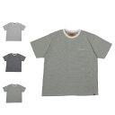 UNIVERSAL OVERALL MICRO BORDER TEE ユニバーサルオーバーオール Tシャツ 半袖 メンズ ボーダー グレー ネイビー オリーブ ...