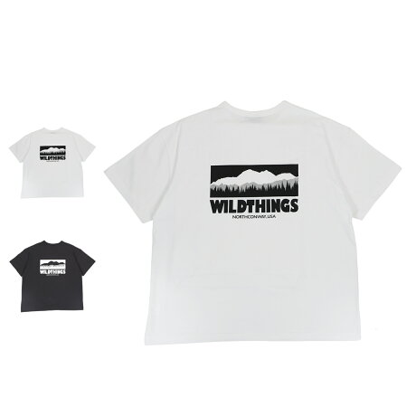 WILD THINGS BACK LOGO ワイルドシングス Tシャツ 半袖 バックロゴ メンズ ホワイト チャコール 白 WT24052SK