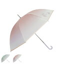 PAUL & JOE TPU半透明傘 ポールアンドジョー 長傘 雨傘 ビニール傘 レディース 60cm 軽量 グラデーション クリザンテーム グリーン ピンク ...
