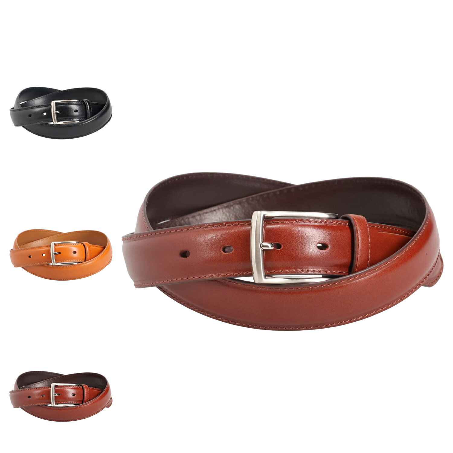 MACKINTOSH PHILOSOPHY LEATHER BELT マッキントッシュ フィロソフィー ベルト レザーベルト メンズ 本革 ビジネス バックル ベロ付き ブラック ダークブラウン ブラウン 黒 MAPB-00411