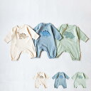 mocmof 恐竜アップリケ ロンパース モクモフ ロンパース ベビー服 ベビー キッズ 男の子 女の子 60-80cm対応 赤ちゃん ホワイト ブルー グリー...