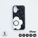 MARY QUANT DAISY PATCH QUILT SHELL CASE マリークワント スマホケース iPhone16e iPhone16 iPhone15 14 13 ケース デイジー パッチキルト シェル レディース アイフォン ブラック ブラウン 黒