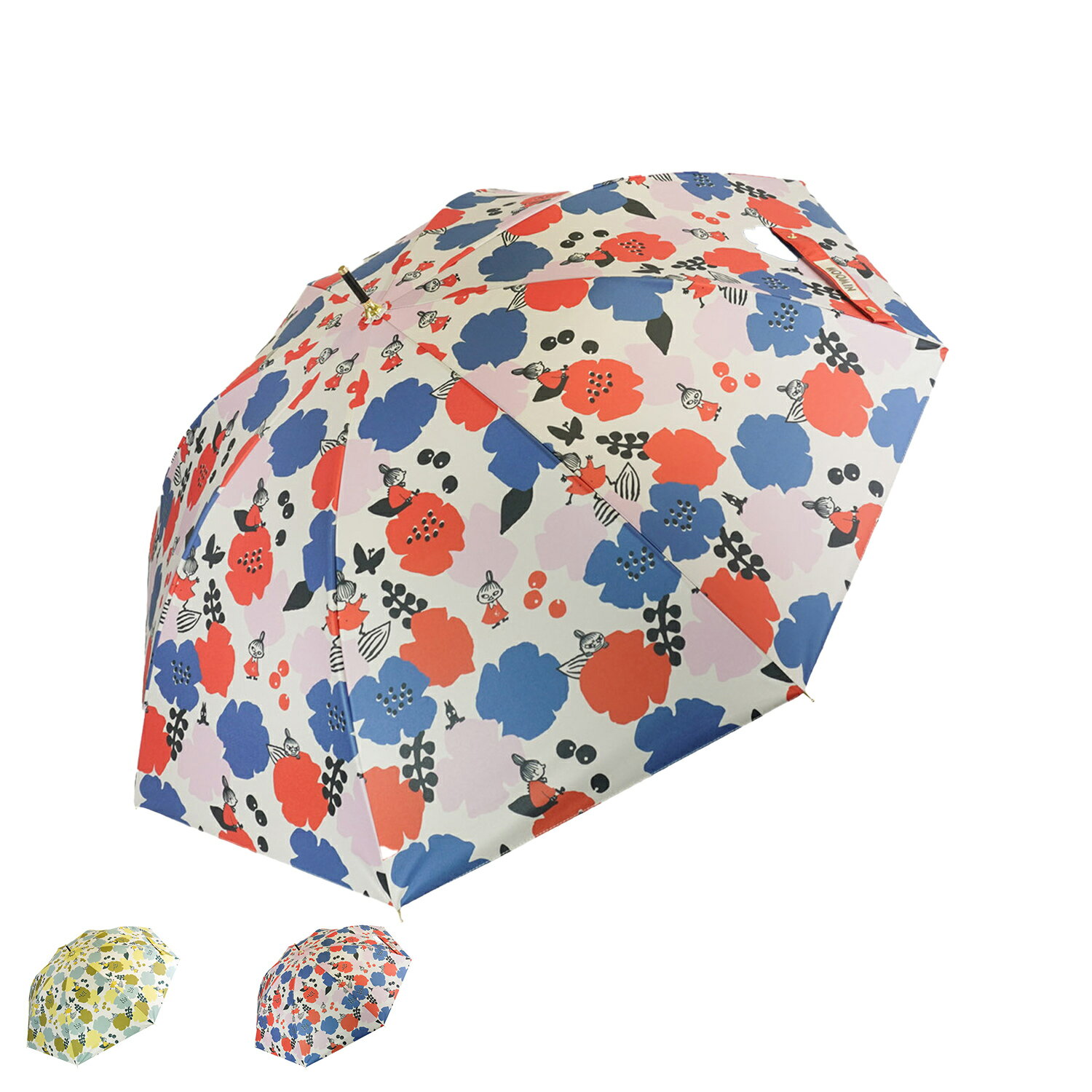 MOOMIN 晴雨兼用ショート傘 ムーミン 傘 長傘 ショート傘 晴雨兼用 雨傘 レディース 68cm 遮光率 UVカット 100% 軽量 撥水 遮熱 イエロー ピンク TW25S7647