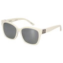 BALENCIAGA SUNGLASSES バレンシアガ サングラス メンズ レディース UVカット アジアンフィット ホワイト 白 BB0102SA-016