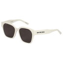 BALENCIAGA SUNGLASSES バレンシアガ サングラス メンズ レディース UVカット アジアンフィット ホワイト 白 BB0215SA-003