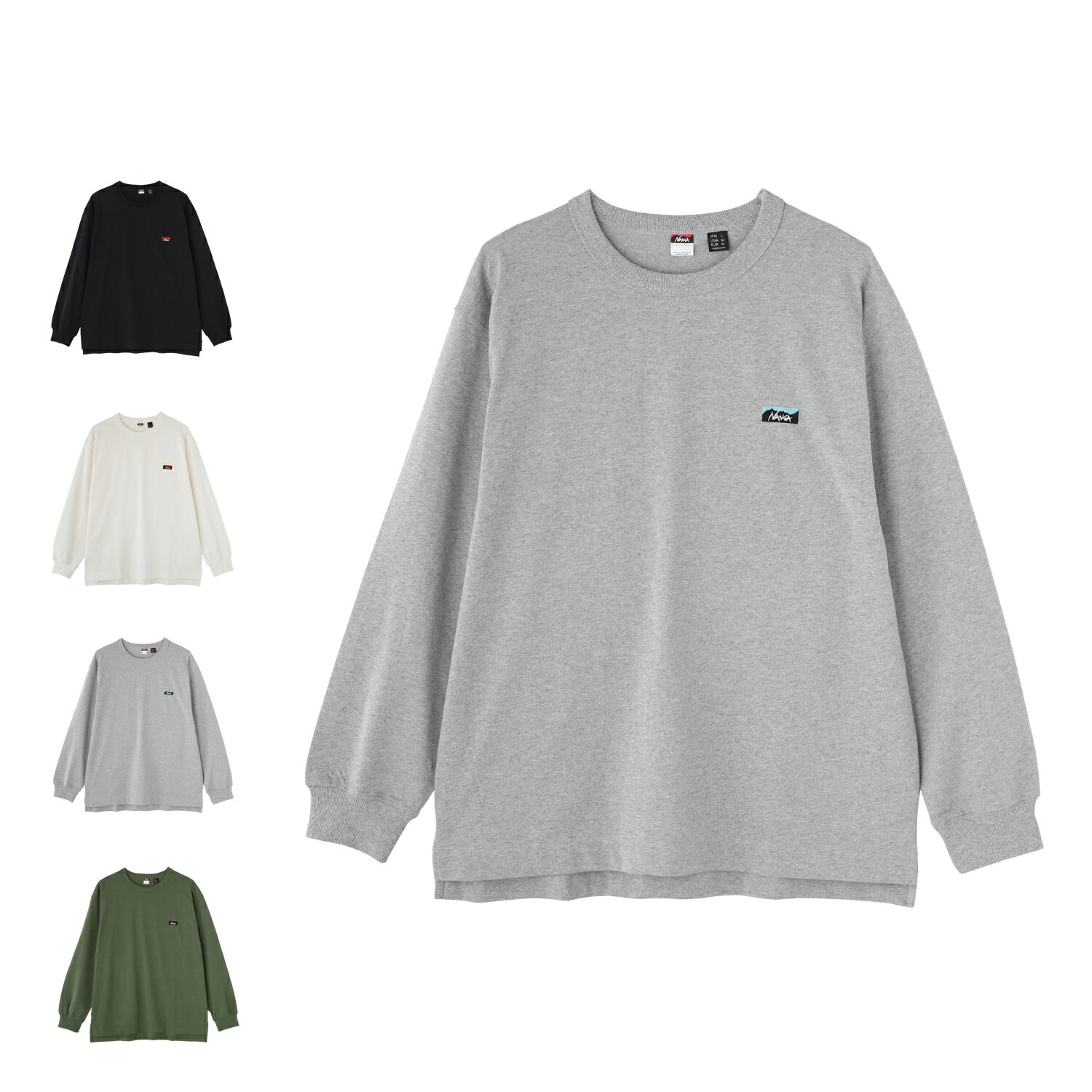 【最大1000円OFFクーポン発行中】 NANGA ECO HYBRID BOX LOGO EMBROIDERY L/S TEE ナンガ Tシャツ 長袖 ロンT カットソー エコハイブリッド ボックスロゴ エンブロイダリー メンズ レディース 無地 綿 ブラック ホワイト グレー グリーン 黒 白