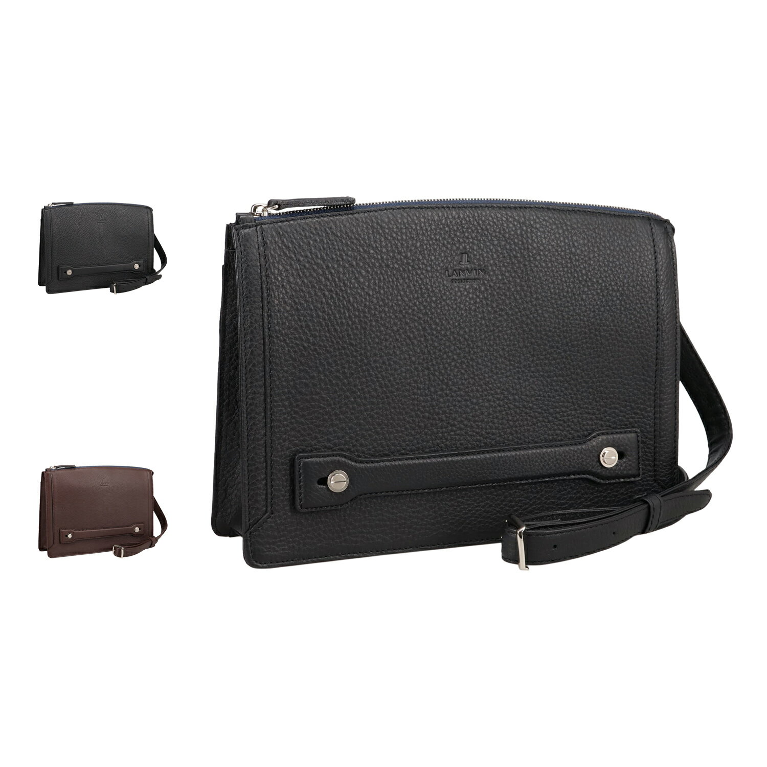 LANVIN COLLECTION ランバン コレクション バッグ クラッチバッグ ショルダーバッグ コトー メンズ 斜めがけ 本革 ブラック ブラウン 黒 283102