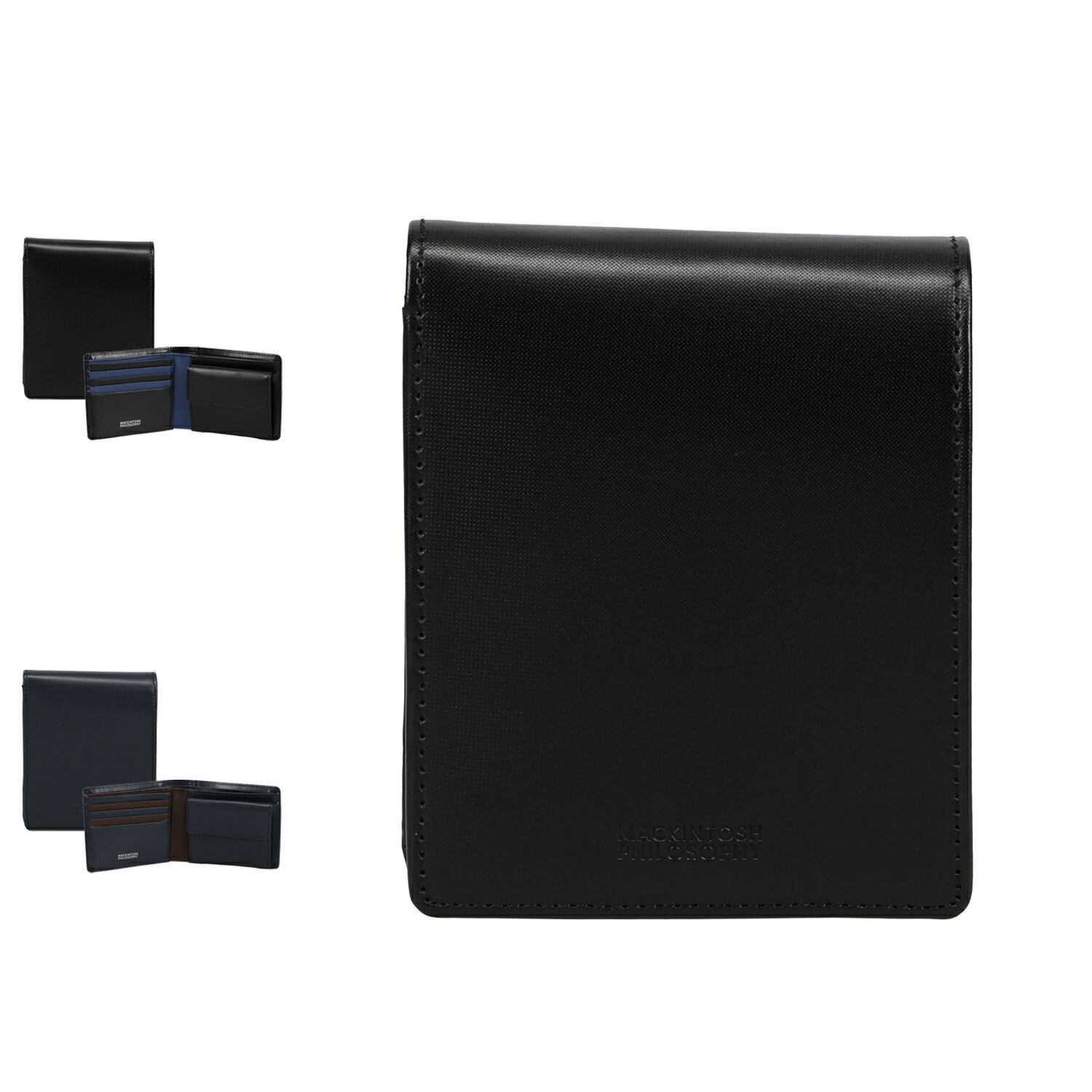 MACKINTOSH PHILOSOPHY マッキントッシュ フィロソフィー 財布 二つ折り メンズ 小銭入れ付 本革 ブラック ネイビー 黒 MAPW-00622