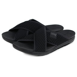 【最大1000円OFFクーポン配布中】 FitFlop ARTKNIT CROSS SLIDE フィットフロップ サンダル コンフォートサンダル アートニット レディース ブラック 黒 Q85