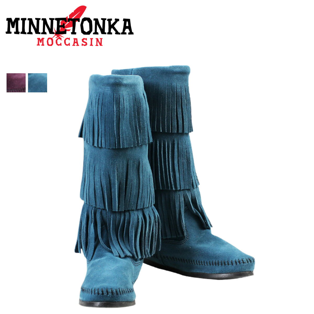 MINNETONKA ミネトンカ カーフ ハイ 3レイヤー ブーツ CALF HI 3-LAYER FRINGE BOOTS レディース