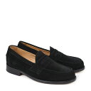 【最大1000円OFFクーポン配布中】 SANDERS MADRID PENNY LOAFER サンダース ペニーローファー メンズ スエード ブラック 9486BS