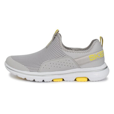 SKECHERS GO WALK 5 SOVEREIGN スケッチャーズ ゴーウォーク 5 スニーカー スリッポン レディース ライト グレー 124013