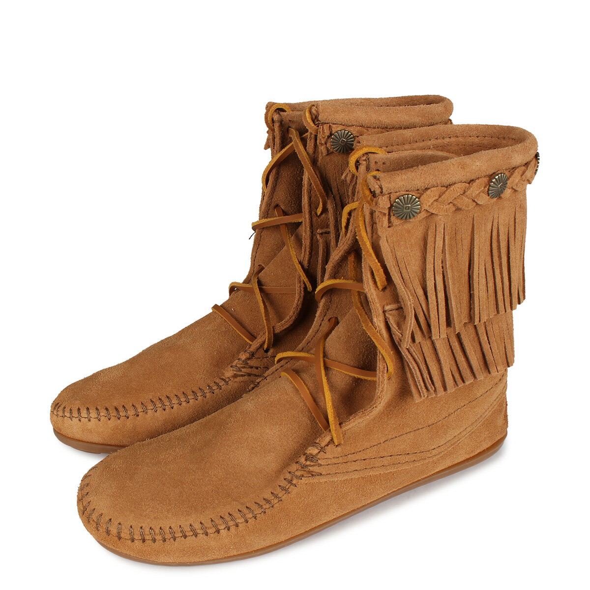 MINNETONKA DOUBLE FRINGE TRAMPER BOOTS ミネトンカ ダブルフリンジ トランパー ブーツ レディース